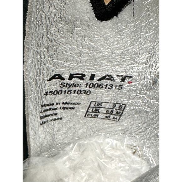 Ariat Women's Starlight X Toe Western Boot Silver Black Leather Sz 9 NWOB Cowboy - Picture 16 of 16